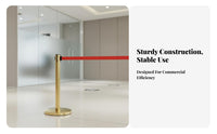 Retractable Belt Stanchion Heavy-Duty Base Stanchion Post with Belt Rustproof Stainless Steel Queue Pole for Business Owners, Banks, Hotels, Airports