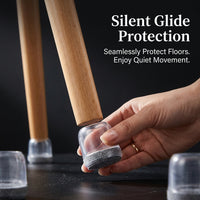 Silicone Chair Leg Floor Protectors Rectangle, Table Leg Covers Anti-Slip for Hardwood Floors, Desk Table Protector for Dining Table Renters