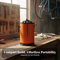 Drawstring Tool Bucket 5L Capacity PVC Utility Pouch Wear-Resistant Heavy Duty Tool Pouch for Technicians, Arborists, Outdoor
