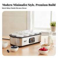 Clear Lid Yogurt Maker Digital Controls Electric Yogurt Maker Touch Buttons Multi-Use Fermenter Black Rim
