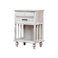 Farmhouse design End Table with Drawer and Basket Distressed Finish Nightstand Multi-Functional Bedside Cabinet space-saving Size for Homeowners, Apartment Dwellers, Small Spaces, Hallway, Entryway, Living Room
