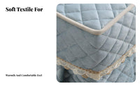 High-Density Velvet Square Heating Table Cover Machine Washable Padded Winter Table Skirt Lace Trim for Seniors, Adults, Bedroom, Bay Window