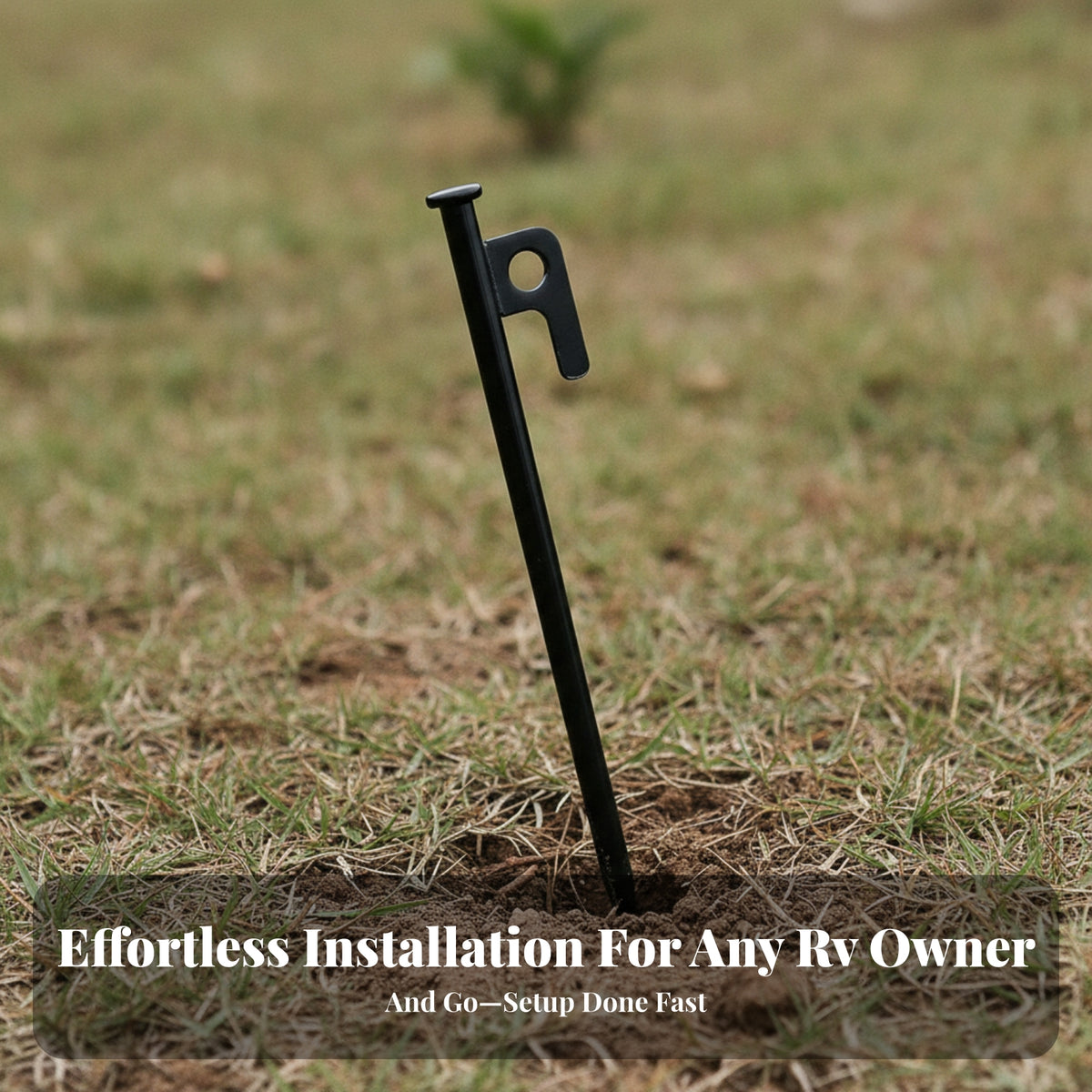 Metal Ground Stake Tapered Tip Tent Stake Round Top Metal Cap Tent Pegs for Beach