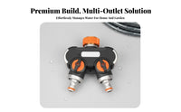 Quadruple Hose Splitter Sturdy Alloy Construction Multi-Way Tap Connector Rust-Resistant Faucet Water Divider for Gardeners, Lawn Care, Car Washing