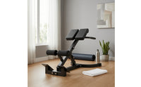 Roman Chair with Side Handles Foldable Roman Chair Hyperextension Bench Stable Back Extension Bench with Parallel Bar Station