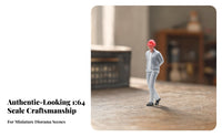 Molded 1:64 Scale Worker Figurine Handmade Standing Construction Figure 3D Printed Mini People Statue Painted for Model Hobbyists, Scene