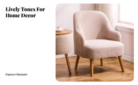 Nordic Design Upholstered Wooden Armchair Leisure design Upholstered Armchair with Wooden Frame Comfortable pad Accent Chair Curved rearrest for Cafe Owners, Office Managers, Living Room, Bedroom, Reception Area, perusing alcove