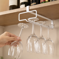 Wine Glass Holder Under Cabinet Storage No Drilling Required Metal Glass Hanger