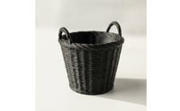 Woven Dollhouse Basket with Handles Rustic Miniature Basket with Handles Realistic Miniature Fireplace Accessory for Diorama