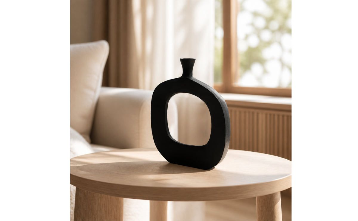 Aluminum Vase Sculptural Hollow Body Vase Modern Flower Holder for Home Decor Enthusiasts, Minimalist Enthusiasts, Entryway Table, Living Room, Shelf