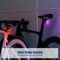 Smart Sensing Bike Brake Detection, Colorful Night Cycling, Curved COB LED Accessory