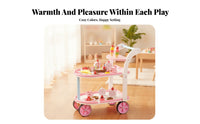 Curved Handle Pretend Dessert Cart Storage Plaything Dessert Cart