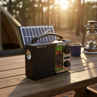 Portable Handle AM Frequency Modulation SW Radio Supports TF Card & USB Solar Powered Radio Long Standby for Camping, Outdoor
