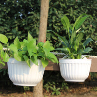 Wall-Mounted Resin Planter for Succulents and Greenery, Half-Round Hanging Flower Pot with Hooks