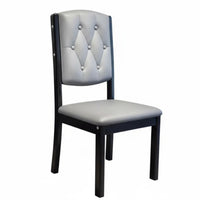 2 Pieces Solid Wood Legs Upholstered Tufted-Back Chair Comfortable Cushioning Dining Room Furniture Ergonomic Backrest Indoor Seating Wear-Resistant for Homeowners, Restaurant Owners, Interior Decorators, Kitchen, Bedroom, Home Office, Reading Nook