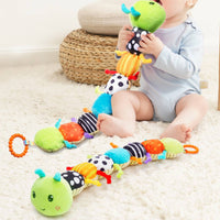 Caterpillar Toy with Music Multifunctional Caterpillar Toy with Crinkle Soft Textured for Infants, Tummy Time, Crib