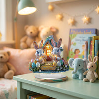 Bunny Table Sign, 2D Easter Table Decor Spring Bunny Figurine for Office Home Party Decoration
