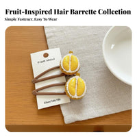 2 Pieces Fruit Hair Barrette Cute Dimensional Fruit Barrette Bangs Barrette Sweet Design Novelty Hair Doodad Adorable for Girls