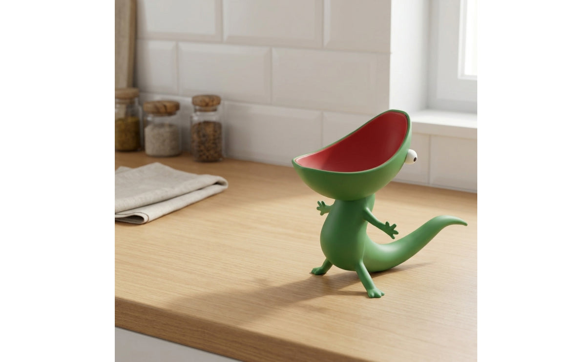 Creature Soap Holder Three-dimensionalPrinted Creature Figurine Quirky Gecko Soap Holder for Washroom, Vanity, Desktop