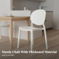 Molded Backrest Seat Stackable Armless Side Chair Thickened Construction Household Furniture for Adults, Homeowners, Dining Room, Kitchen, Home Office