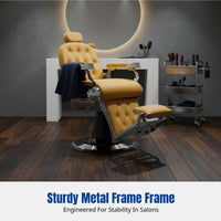 Luxury Hydraulic Salon Chair, Adjustable Reclining, Metal Frame, Commercial Furniture