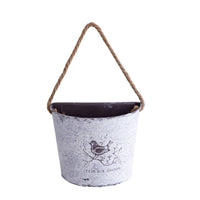 Bird Print Hanging Planter Easy to Hang Rustic Hanging Flower Pot Sturdy Garden Decor for Courtyard