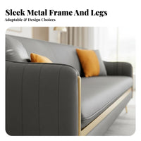 Nordic design & aesthetic Upholstered Settee Modern Design Sofa Easy to Clean Couch firm density Foam for Apartment Dwellers, homeowners, Young Adults, Living Room, Lounge Area, Office, Bedroom