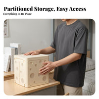 Foldable Storage Box with Doors Modular Design Foldable Storage Box Large Capacity Mobile Book Organizer for Students, Dorm Room, Study, Playroom