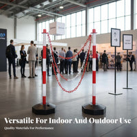 Movable Queue Line Barrier Indoor Outdoor Use Chain Stanchion High Visibility Portable Barrier for Event Organizers, Events, Warehouses