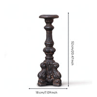 Pillar Candle Holder Vintage Candle Pedestal Ornate Pillar Stand for Entryway