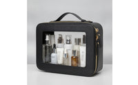 Clear Toiletry Bag with Zipper Transparent Toiletry Bag with Clear Window Structured for Passengers, Lavatory Vanity