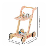 Kids Medical Cart Educational Kids Shopping Push Cart Easy Assembly Children's Toy for Young Children, Infants