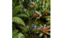 Hand-Painted Fake Carnivorous Plant Iron Craft Monster Plant Ornament Vivid Colors Quirky Garden Ornament Sturdy for Patio