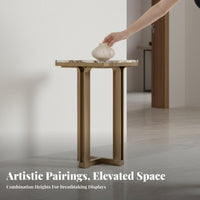 Light Luxury Aesthetic Tall Display Pedestal Minimalist Design Square Top Pedestal Stand Floor-Standing Plant Holder Scratch Resistant for Interior Designers, Homeowners, Living Room, Balcony, Entrance Hall, Entryway