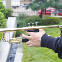 Leather Trumpet Hand Protector Protects Finish Instrument Valve Guard Sweat Protection Musical Instrument Accessory for Students, Instrumentalists