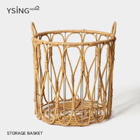Woven-Style Laundry Basket for Home Storage, Plastic