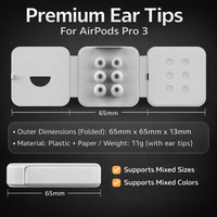 4 Pairs Replacement Ear Tips for Pro , Silicone Ear Buds Tips Pro 3rd Generation, White Earbud Tips with Card Package