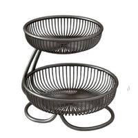 No Assembly Required Countertop Fruit Stand Space-Saving Tiered Fruit Basket High Capacity Multi-Layer Serving Stand Stable & Sturdy for Living Room, Dining Table, Party