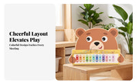 Numbered Animal Keyboard Wooden Piano Toy  -Shaped Music Plaything Shade-Coded Keys Colorful for Tabletop