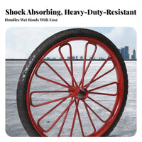 Puncture-Proof 26 Inch Solid Tire Wheel Wear-Resistant Wheelbarrow Replacement Wheel Anti-Slip Traction Pattern for Farmers, Warehouses