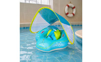 Baby Swim Buoyant Device with Canopy Foldable Young Child Swim Loop Long-Lasting