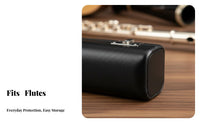 Portable Flute Case Safeguarding Padded Interior Leather Flute Case and Bag Lightweight Design for Musicians, Travel, Rehearsals
