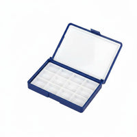 Refillable 24-Grid Paint Palette Portable Empty Watercolor Box Compact Watercolor Pan Case Snap Lid for Artists, Studio, Classroom