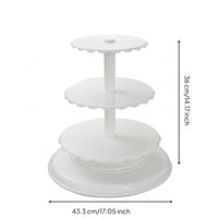 Three-Tier Cake Stand Stable Cake rack with Plates Elegant Tiered Serving Tray for Party Planners, Dessert Makers, Weddings