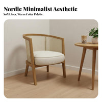 hardwood Wood circular table with 2 Upholstered Chairs Comfortable Seating Cafe Furniture Includes Backrest Commercial Furnishing Sturdy Construction for Restaurant Owners, Apartment Dwellers, Students, Coffee Shop, Lounge Area, Small Spaces, Kitchen
