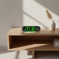 LED Clock with Ambient Light Large Display Digital Wall Clock Bright for Bedroom