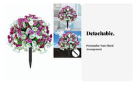 Artificial Flower Stake Realistic Look Garden Flower Stake Lifelike Appearance Outdoor Decoration for Patio, Burial Site, Planter Box