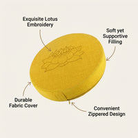 Round Meditation Cushion, Linen Prayer Mat, EPE Filling, Neo-classical, for Worship & Relaxation