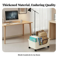 With casters under-table Book storage rackSaving Mobile storage mobile organizer Multi-Tier Design Rolling mobile organizer Large Capacity for Students, Office Workers, Study Room, Classroom, Bedroom, Narrow areas