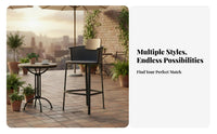 With supportrest Woven Highspine Stool Breathable Weave Highspine Bar Chair Minimalist Design Outdoor Furnishing UV Resistant for Homeowners, Business Owners, Entertainers, Cafe, supportyard, Garden, Balcony